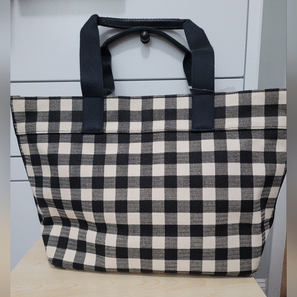 NWT Coach Large Gingham Canvas Tote Handbag - Picture 2 of 6